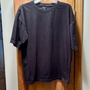 Solid Black Men's Tee Size XL Plain No Graphic T-Shirt